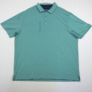 Walter Hagen Teal Striped Polo Shirt Men’s XXL NWT